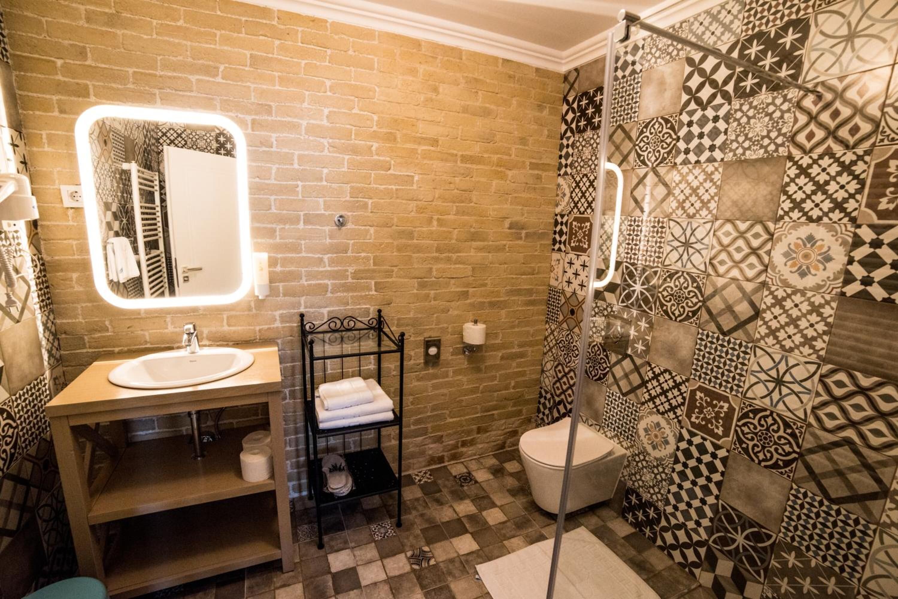 free toiletries, hair dryer, slippers, towels