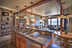 TV, fireplace, books - Fraser Condo w/ Views & Hot Tub: Near Winter Park! (Fraser)