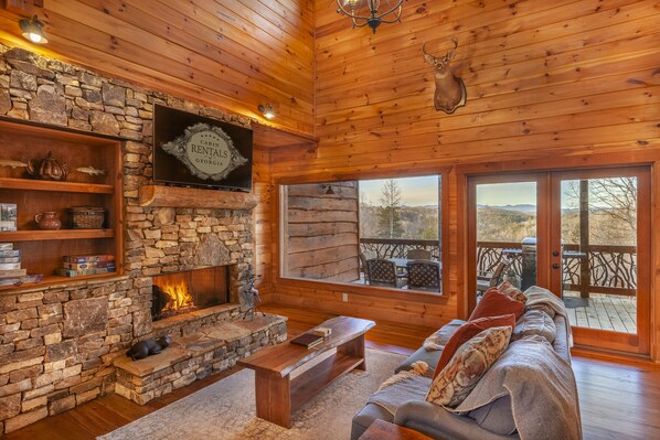 Télévision, cheminée