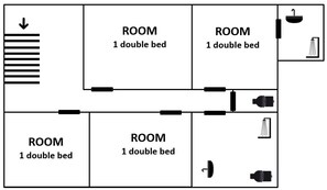 Floor plan - PHILIPPE AUGUSTE LOFT 4 - Loft for 12 - 5 rooms - BASTILLE - PÈRE LACHAISE (Paris)