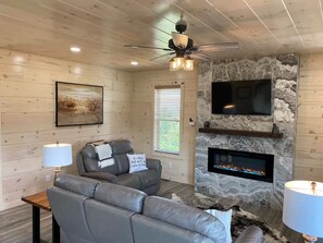 Smart TV, fireplace, video games, ping pong