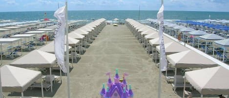 Beach nearby, sun-loungers, beach towels