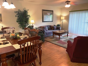 Condo, Multiple Beds (Cedar Lodge 204) | Living room | TV, fireplace, DVD player