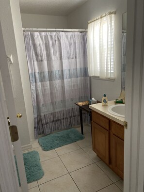 Hair dryer, towels