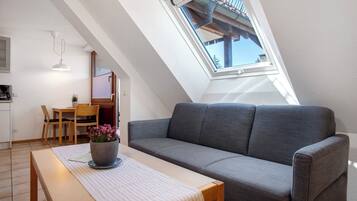 Fernseher, Tischtennisplatte, Stereoanlage