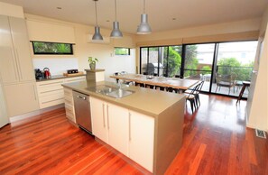 Fridge, microwave, oven, dishwasher - Castle on the Hill, Ocean Grove. (Ocean Grove)