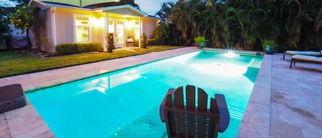 Outdoor pool, a heated pool