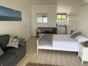 1 slaapkamer, lakens van Egyptisch katoen, een strijkplank/strijkijzer