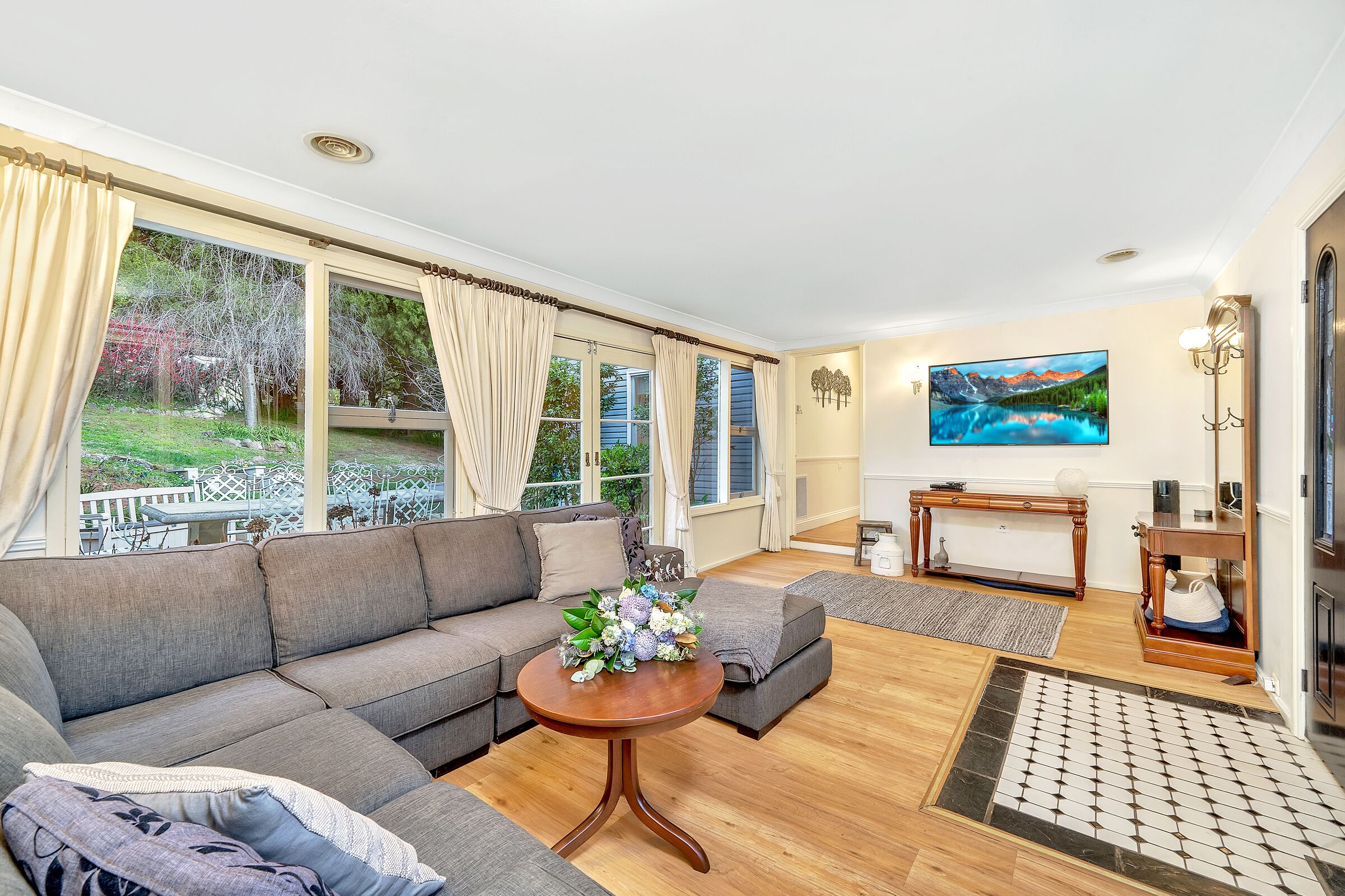 TV, DVD player, books, video library