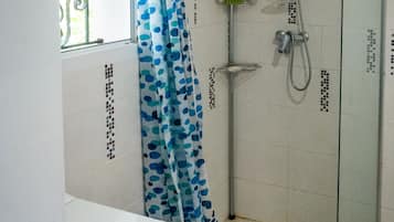 Ducha, secador de pelo y papel higiénico