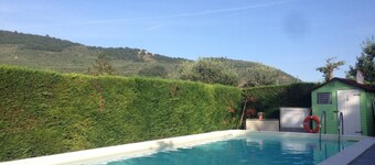 Part of a villa with pool.