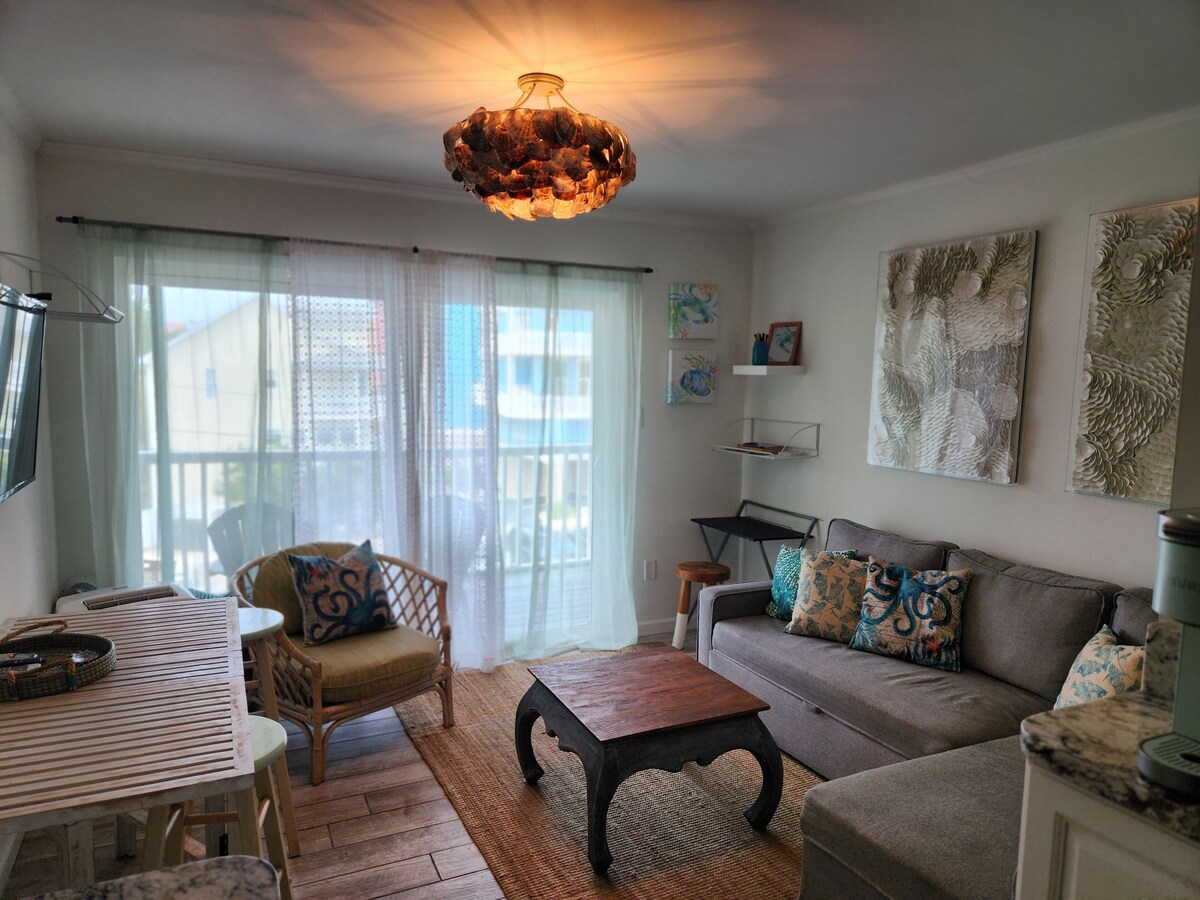 Beach view condo with private deck