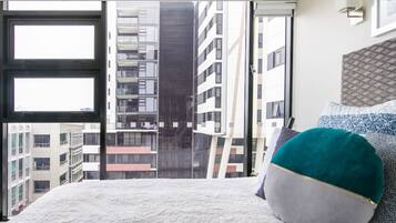 2 bedrooms, desk, iron/ironing board, travel cot