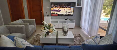 65-inch LED TV with cable channels, TV, Netflix