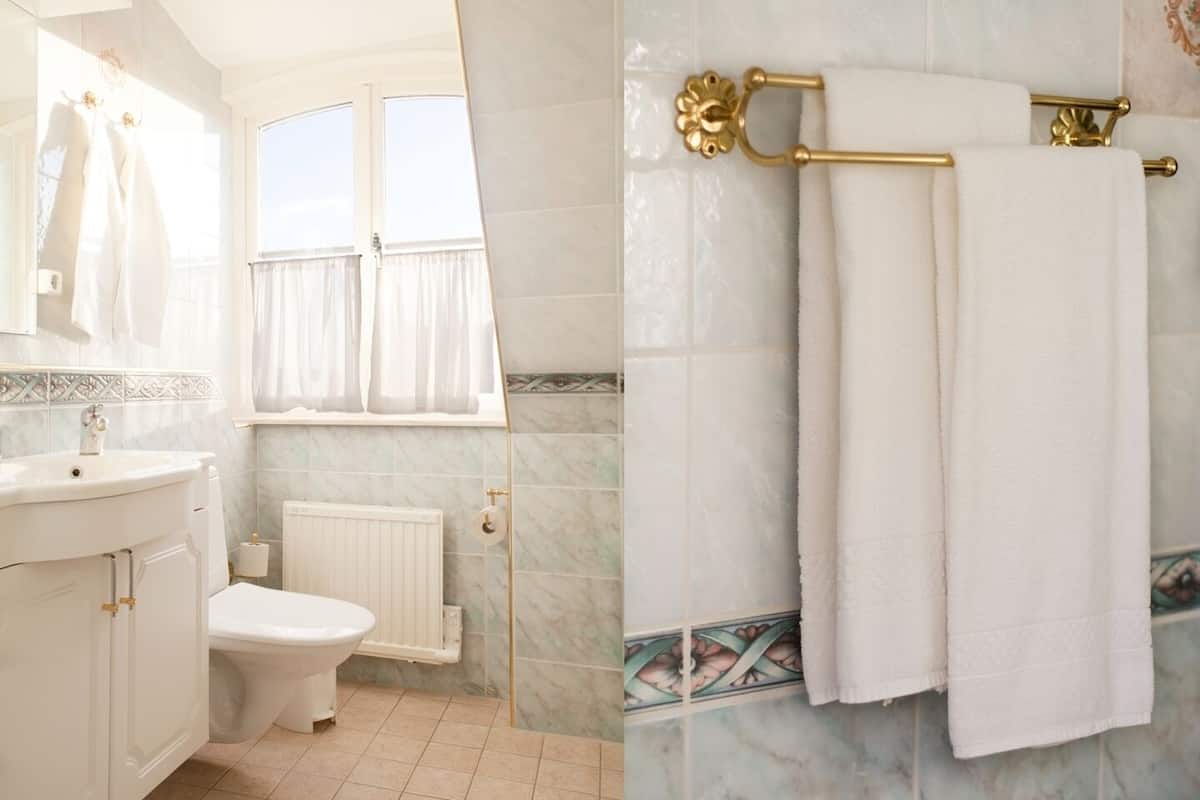 shower, hair dryer, bathrobes, towels