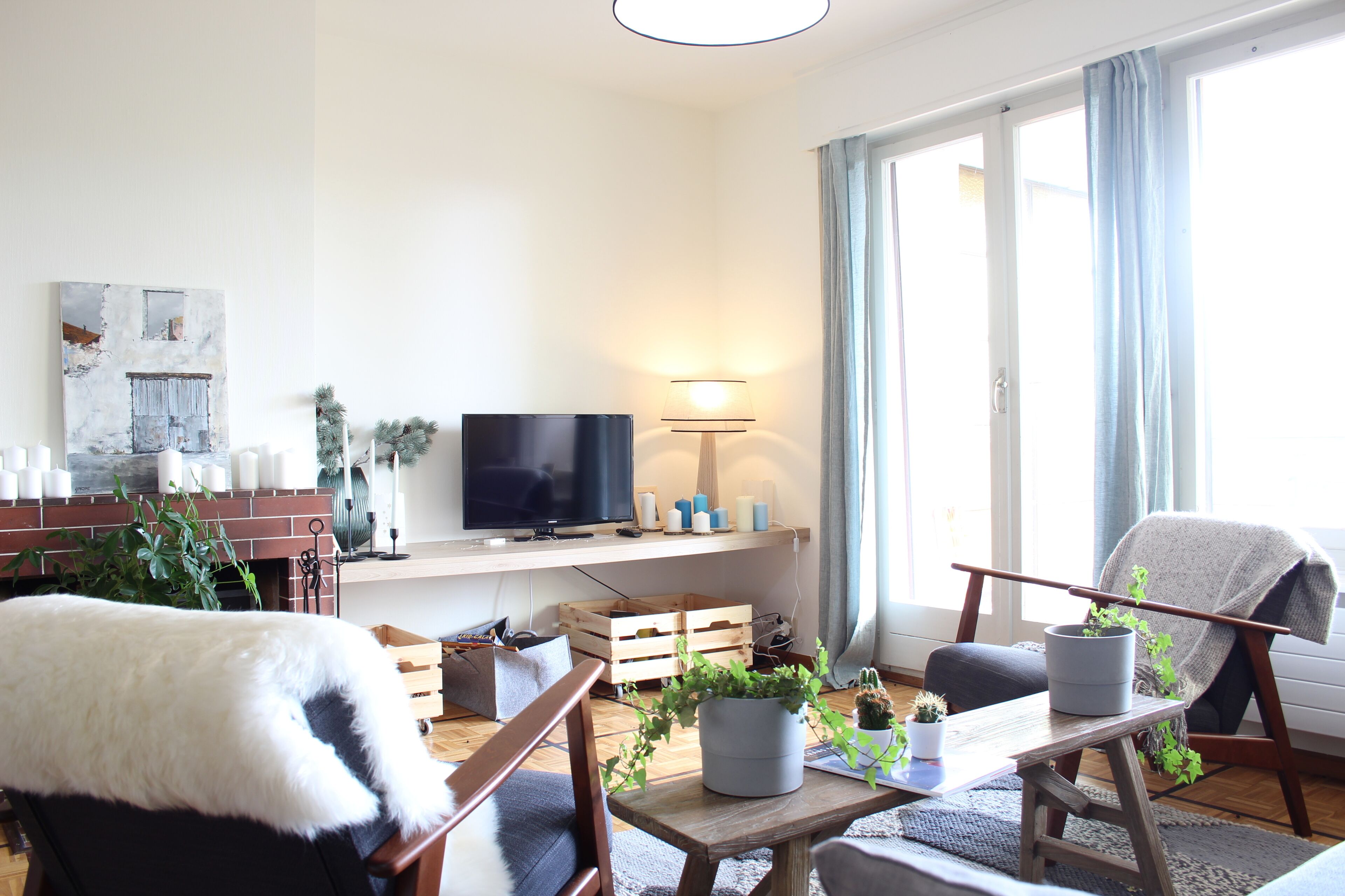 Comfort Apartment, 2 Bedrooms, Non Smoking, Kitchen | Living room | Flat-screen TV