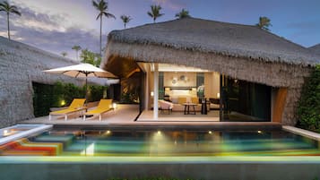 Villa, 1 habitación, alberca privada, frente al océano (Club Access) | Ropa de cama de alta calidad y minibar