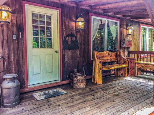 The cottage on the hill in the woods