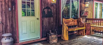 The cottage on the hill in the woods