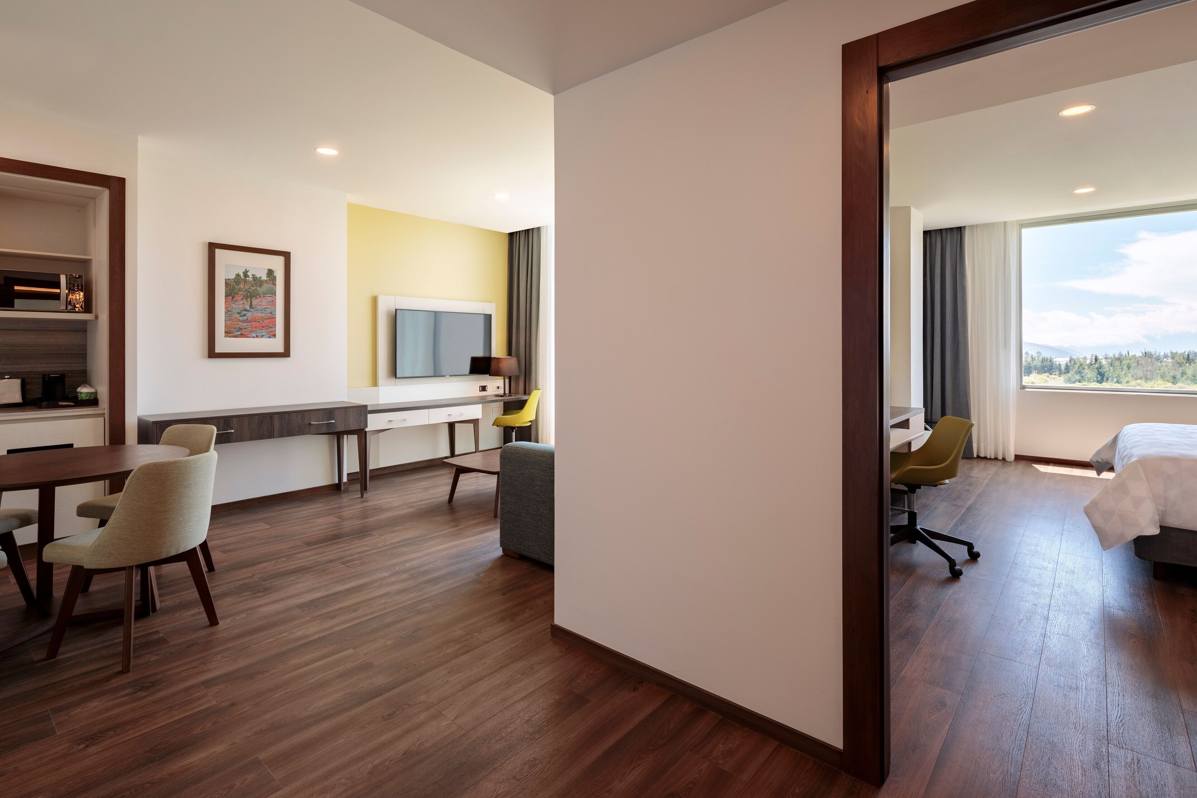 Premium bedding, down comforters, in-room safe, desk