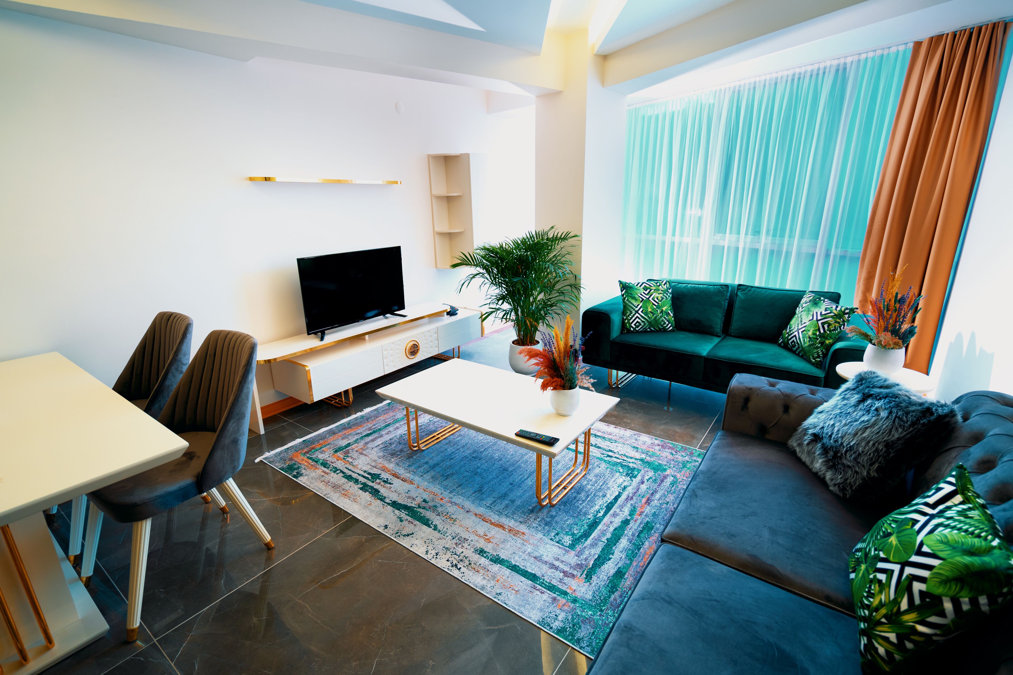 grand suit-2+1 85m2 | living area | 40-inch led tv with satellite channels, tv, heated floors