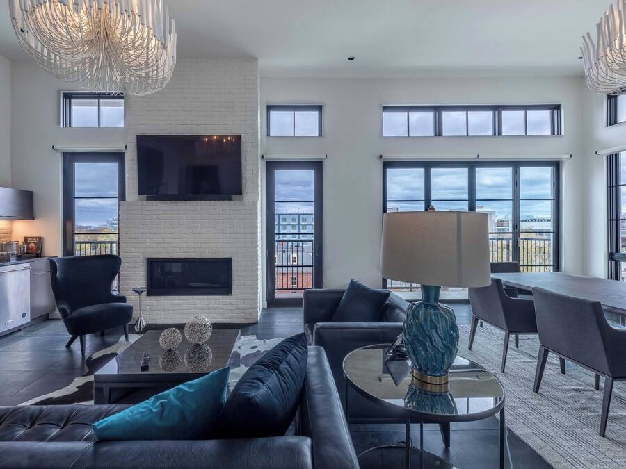 Presidential Penthouse, Terrace (1 Bedroom) | Living area | 55-inch TV with satellite channels, Netflix, streaming services