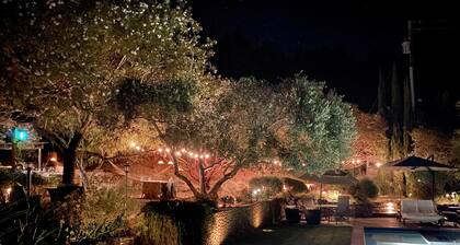 Private gated villa with pool overlooking vineyards.