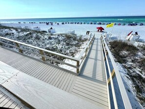 Beach nearby, sun loungers