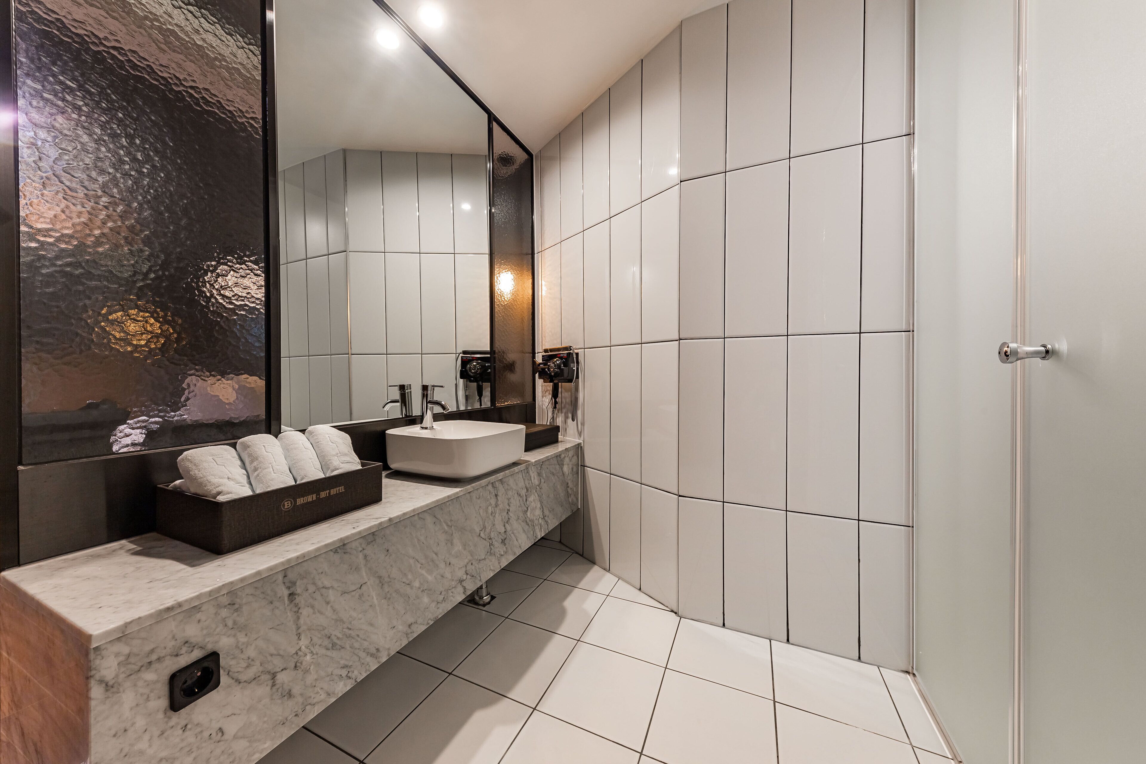 premium double room | bathroom | shower, free toiletries, hair dryer, bathrobes