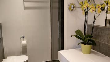 Double Room | Bathroom | Shower, free toiletries, hair dryer, slippers