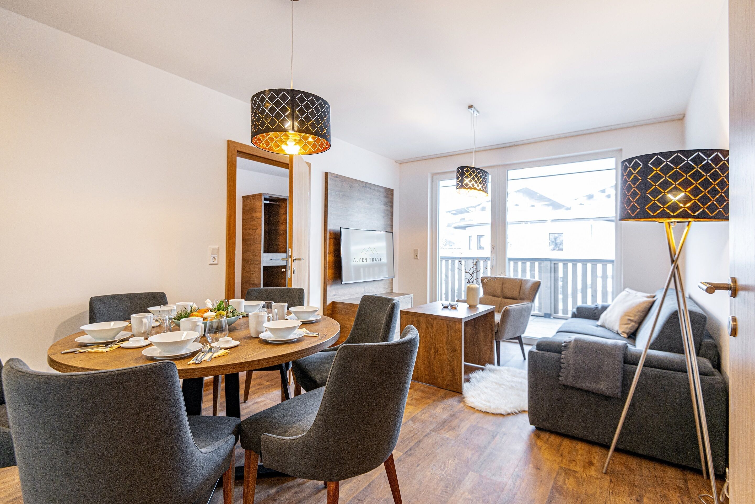 Apartment, 2 Bedrooms Penthouse | Living area | Flat-screen TV, heated floors