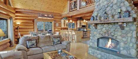 TV, lareira, videogames, DVD player