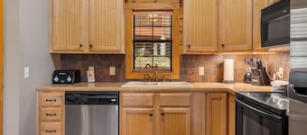 Walk-in, One-Level Cabin with Jacuzzi Tub & Fireplace - Close to Shows!