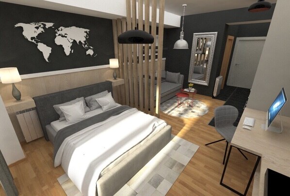 1 chambre, fer et planche à repasser, Wi-Fi gratuit