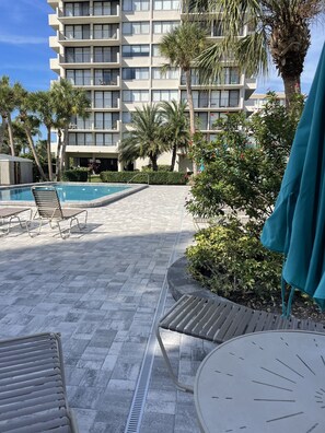 Outdoor pool, a heated pool - Steps to 2025 #1 Rated Beach in USA Fun-n-Sun Modern 2+2 Condo Pool Pickleball (Siesta Key)