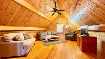 Televisión y chimenea