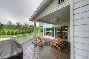 Terrace/patio - Spacious rural escape with wrap-around deck, grill, & fireplace (McHenry)