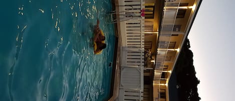 Piscine extérieure, piscine chauffée