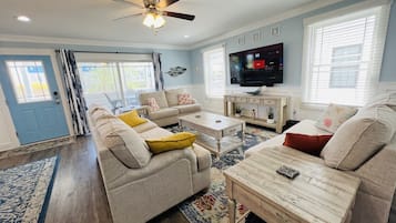 Smart TV, video games, DVD player, books