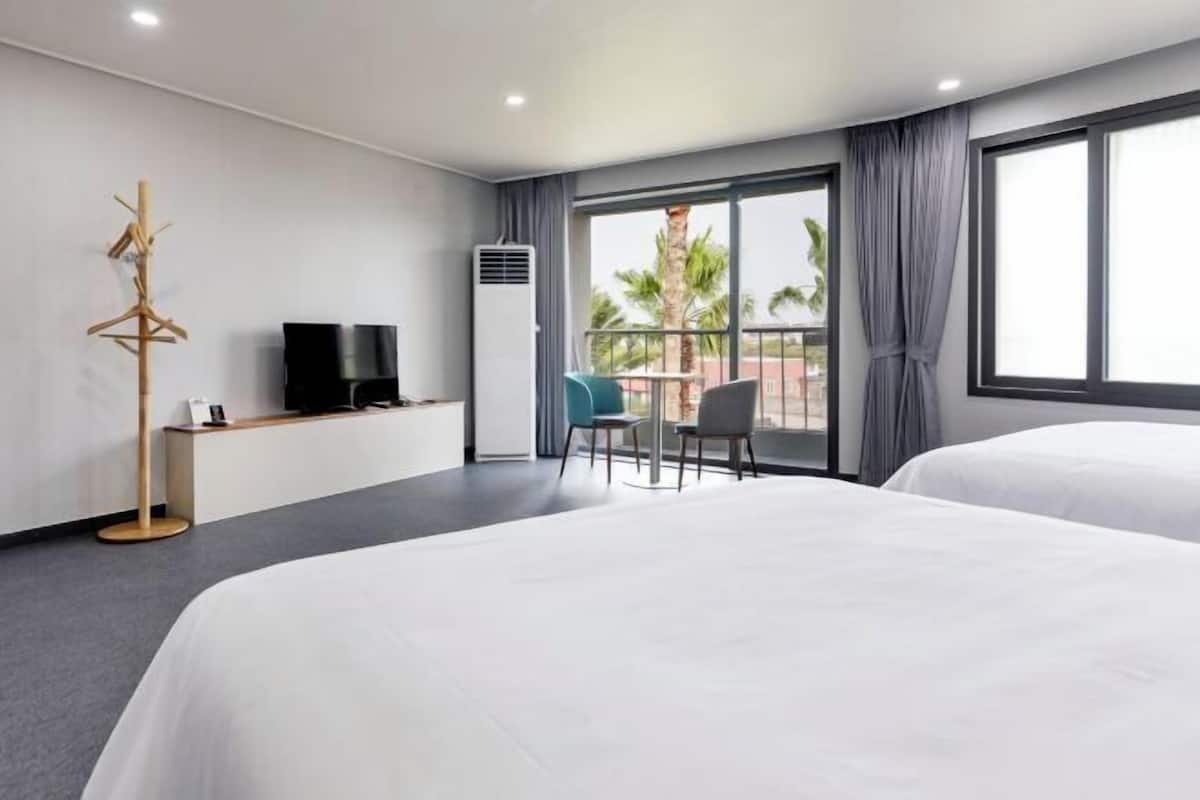 Blackout curtains, free WiFi, bed sheets, wheelchair access