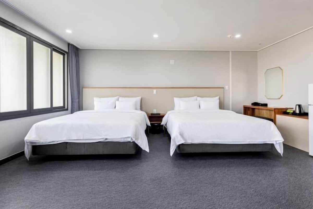 Blackout curtains, free WiFi, bed sheets, wheelchair access