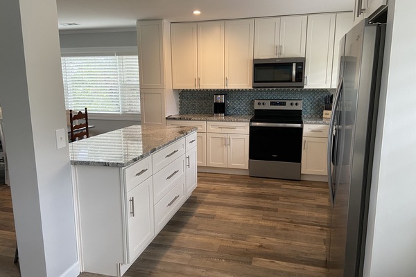 Kitchen with new appliances.
