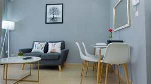 Room | Living area | TV - Classy 2BR Apartment at Menteng Park with City View (Jakarta)