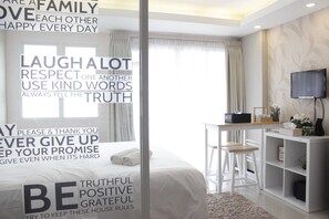 Free WiFi, bed sheets - Spacious & Stylish Studio at Gateway Pasteur Apartment (Cimahi)
