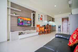 Room | Living room | TV - Spacious and Comfortable 2BR The Accent Bintaro Apartment (South Tangerang)