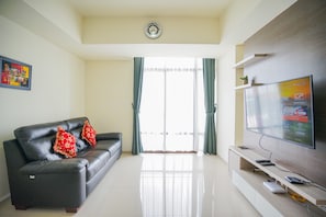 Room | Living room | TV - Spacious and Comfortable 2BR The Accent Bintaro Apartment (South Tangerang)