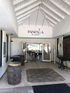 Outdoor dining - Spring Bookings! ANIDELE ZEN -2BR on Golf Course. Near Beach w/ Pool, Golf, BBQ. (Rockley Golf and Country Club)