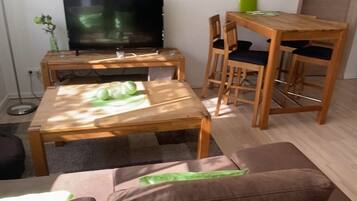 Fernseher, Kamin, DVD-Player