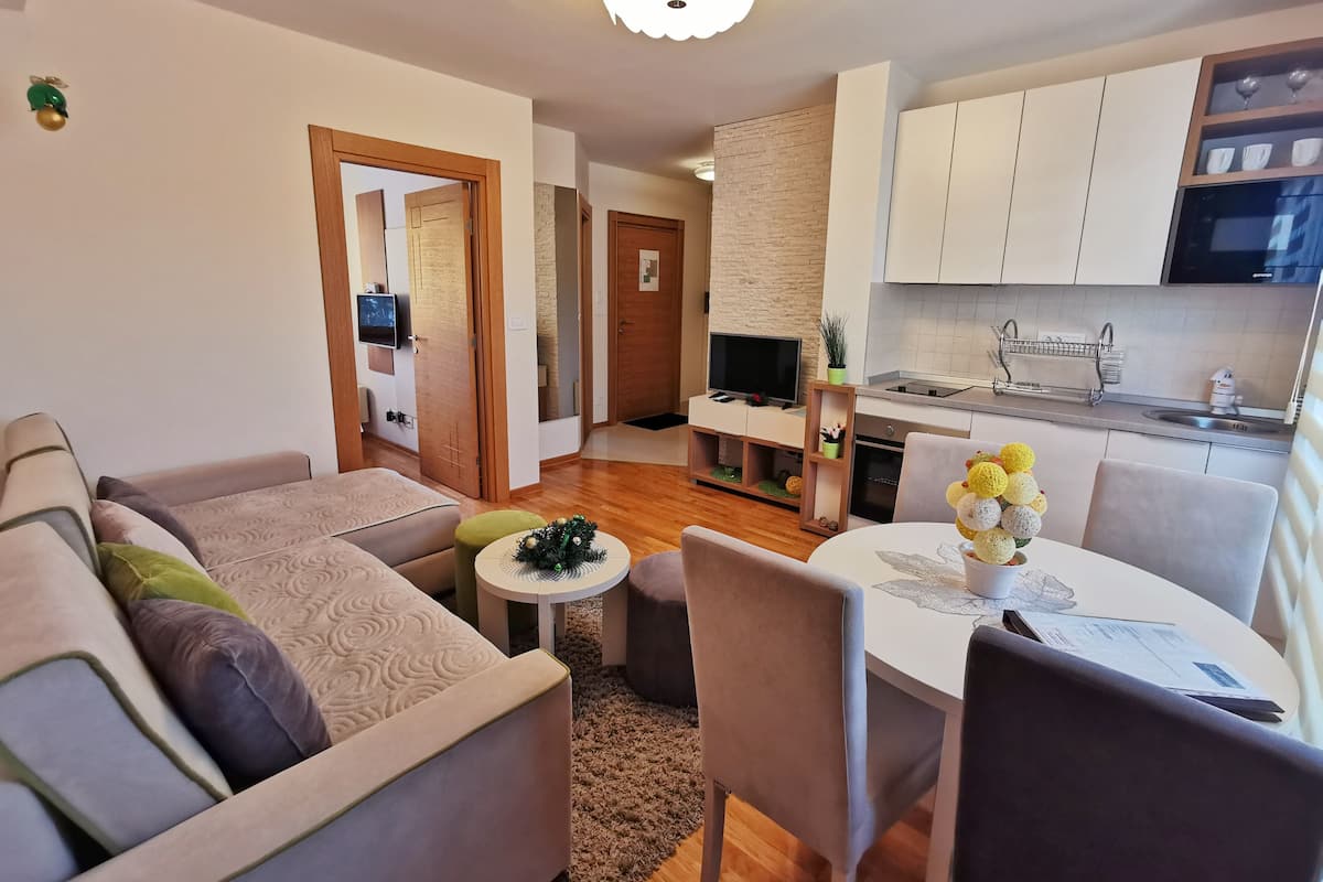 Superior Apartment | Living area | 32-inch LCD TV with cable channels, TV