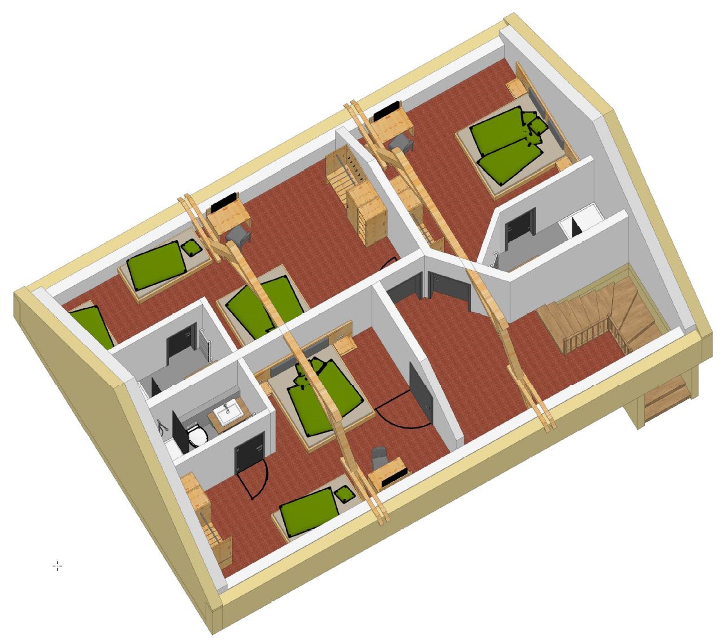 Escritorio, wifi gratis, ropa de cama